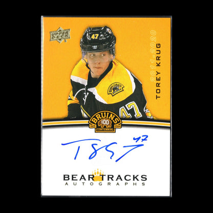 2023-24 UD Boston Bruins Centennial TOREY KRUG #BT-TK Bear Tracks Autograph