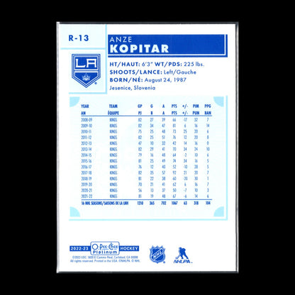 2022-23 O-Pee-Chee Platinum ANZE KOPITAR #R-13 Retro - Los Angeles Kings