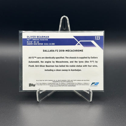2023 Topps Chrome Formula 2 OLIVER BEARMAN #123 Mini diamond Refractor RC /299