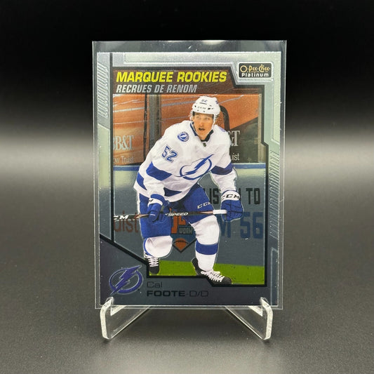 2020-21 O-Pee-Chee Platinum CAL FOOTE #191 Marquee rookie RC Tampa Bay Lightning