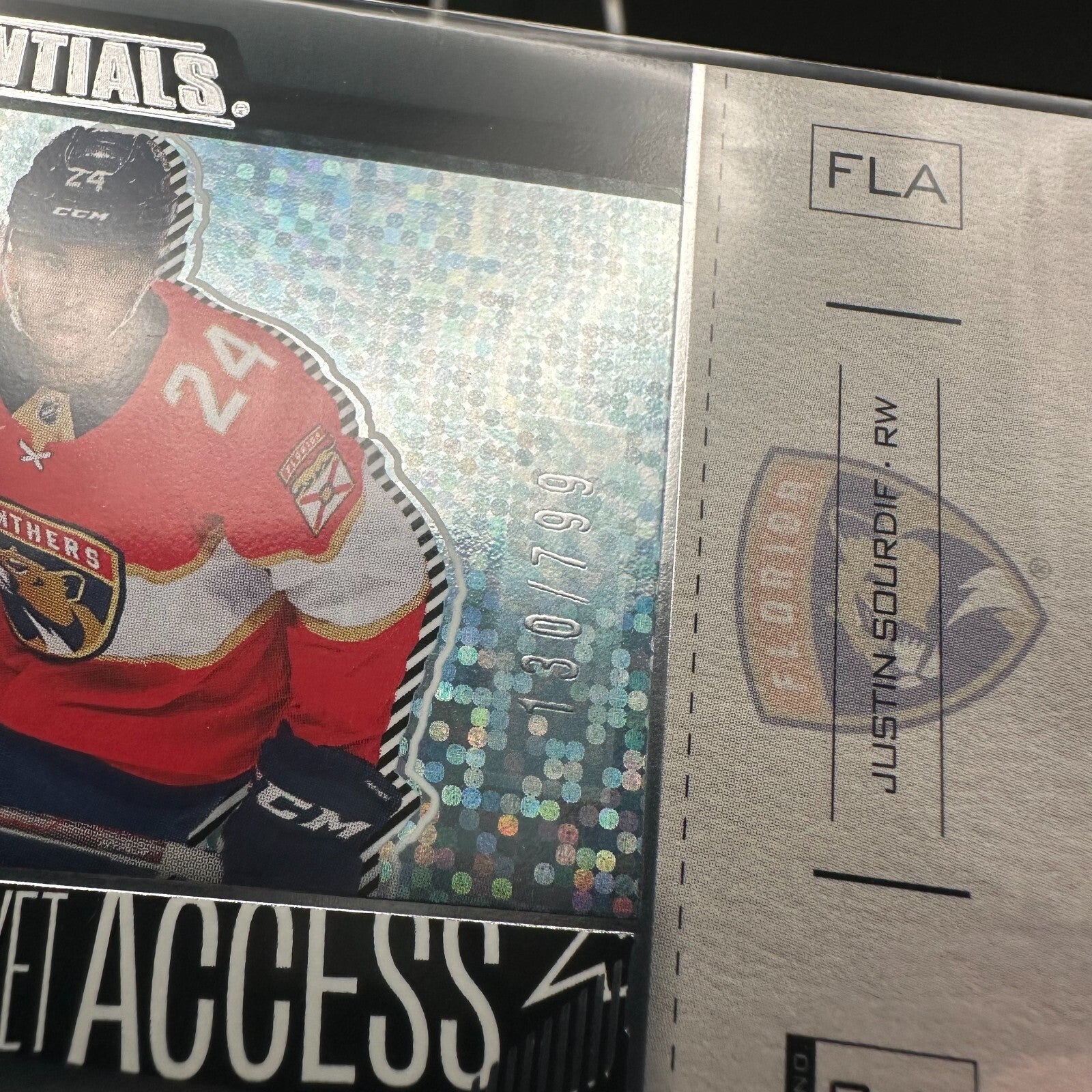 2023-24 UD Credentials JUSTIN SOURDIF #148 Debut Ticket Access Ice Blue 130/799