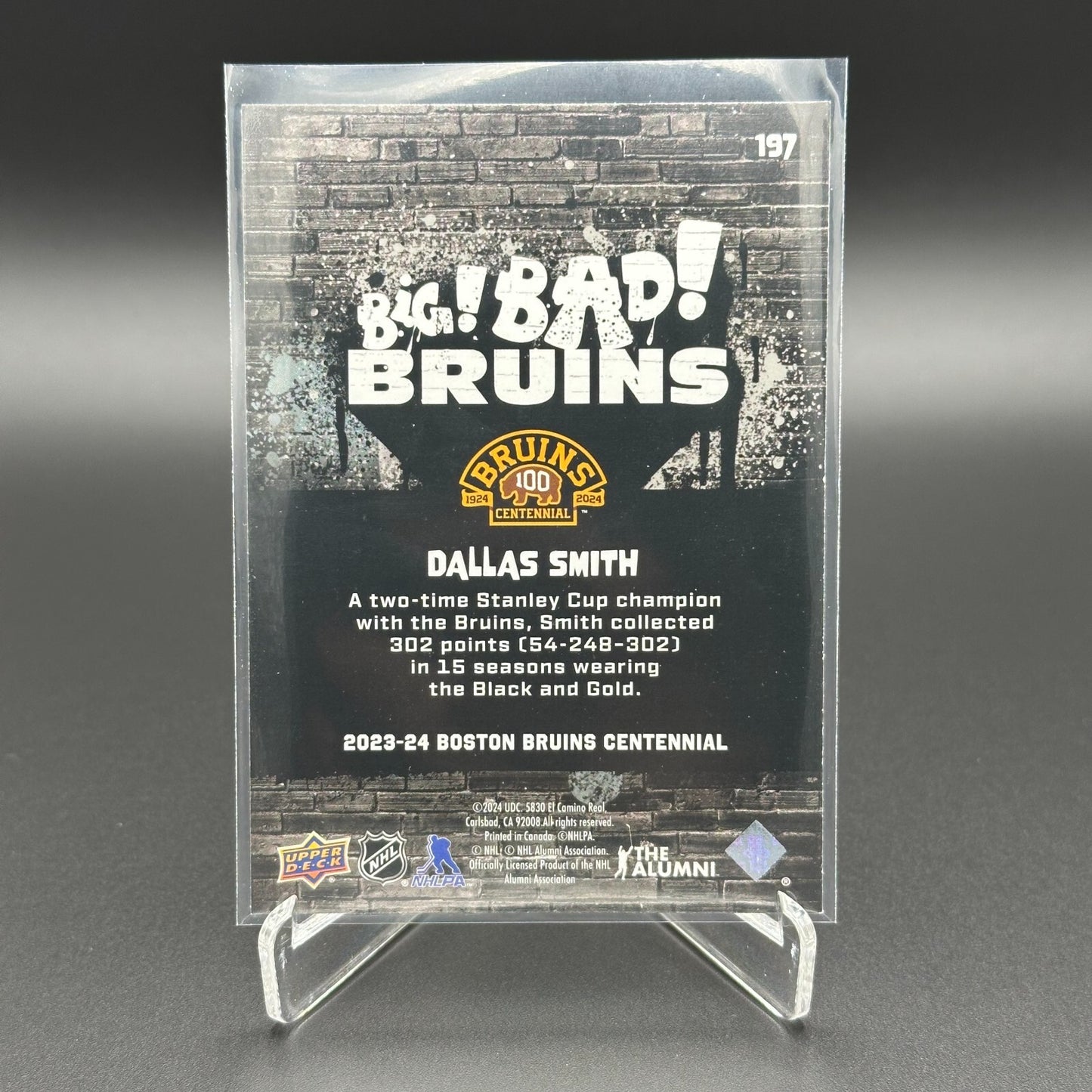 2023-24 UD Boston Bruins Centennial DALLAS SMITH #197 Big Bad Bruins