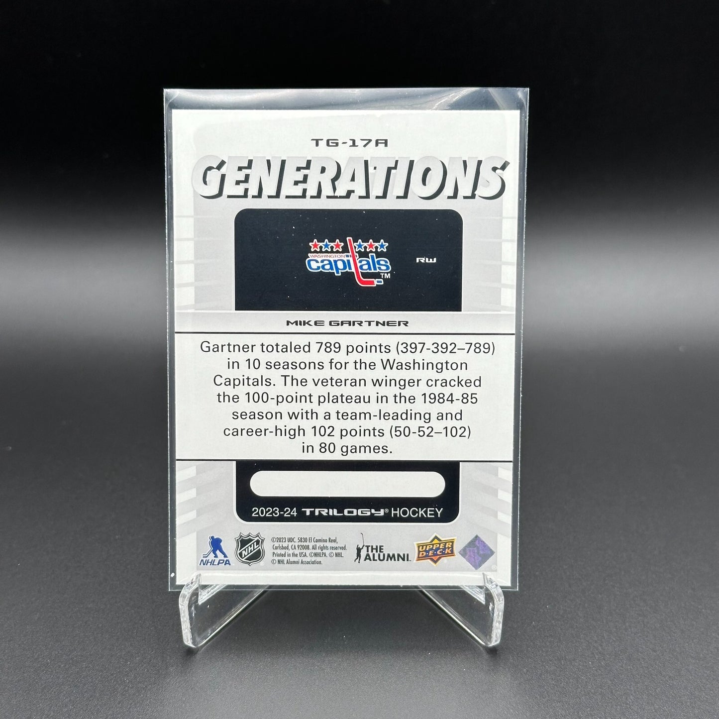 2023-24 UD Trilogy MIKE GARTNER #TG-17A Generations - Washington Capitals