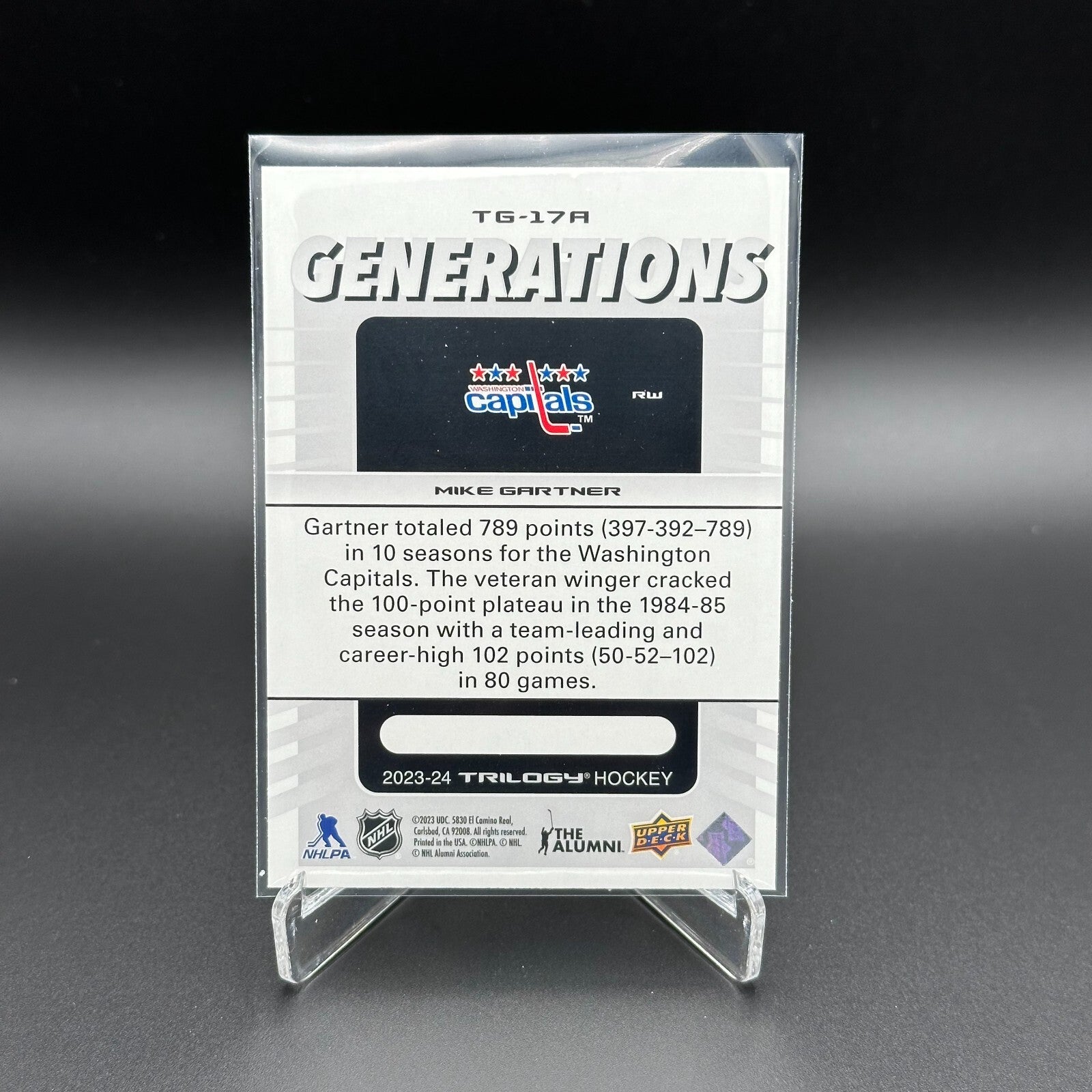 2023-24 UD Trilogy MIKE GARTNER #TG-17A Generations - Washington Capitals