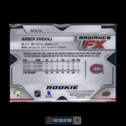 2022-23 UD SPx ARBER XHEKAJ #RFX-74 Radiance FX Blue Rookie RC /399