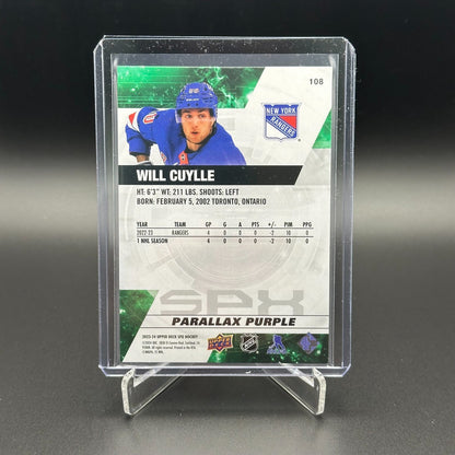 2023-24 UD SPx WILL CUYLLE #108 Parallax Purple RC /149 - New York Rangers
