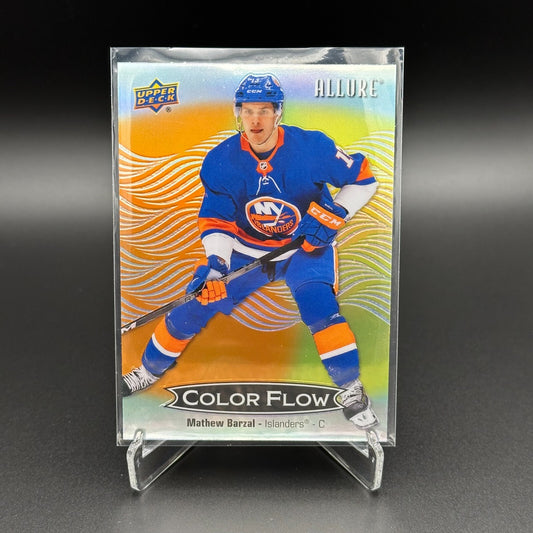 2024-25 UD Allure MATHEW BARZAL #CFL-33 Color Flow Orange-Yellow - NY Islanders