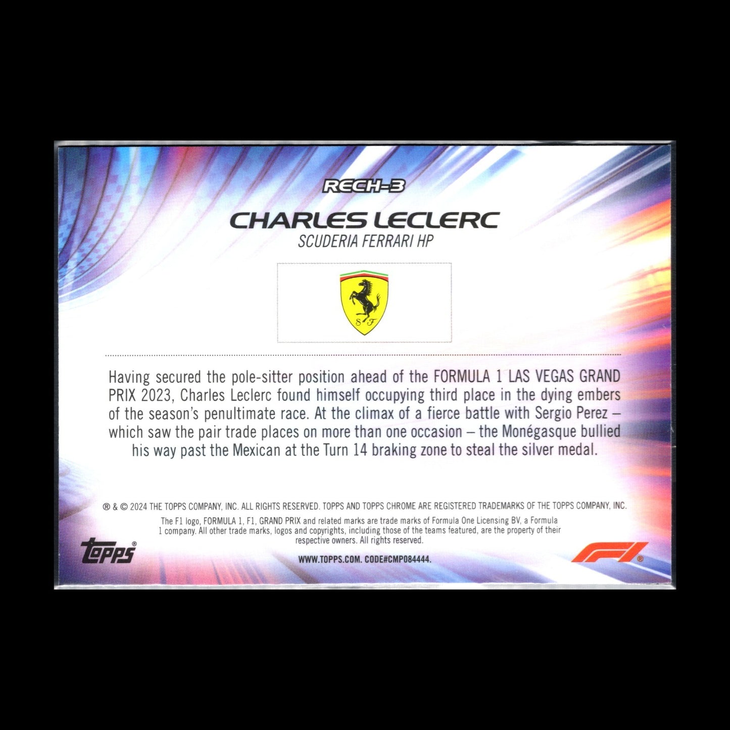 2024 Topps Chrome Formula 1 CHARLES LECLERC #RECH-3 Re-Charged