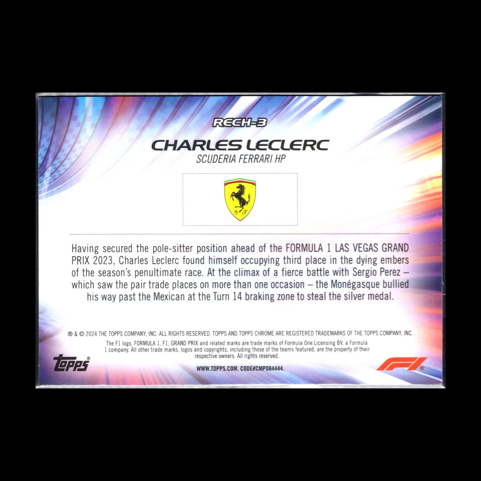 2024 Topps Chrome Formula 1 CHARLES LECLERC #RECH-3 Re-Charged