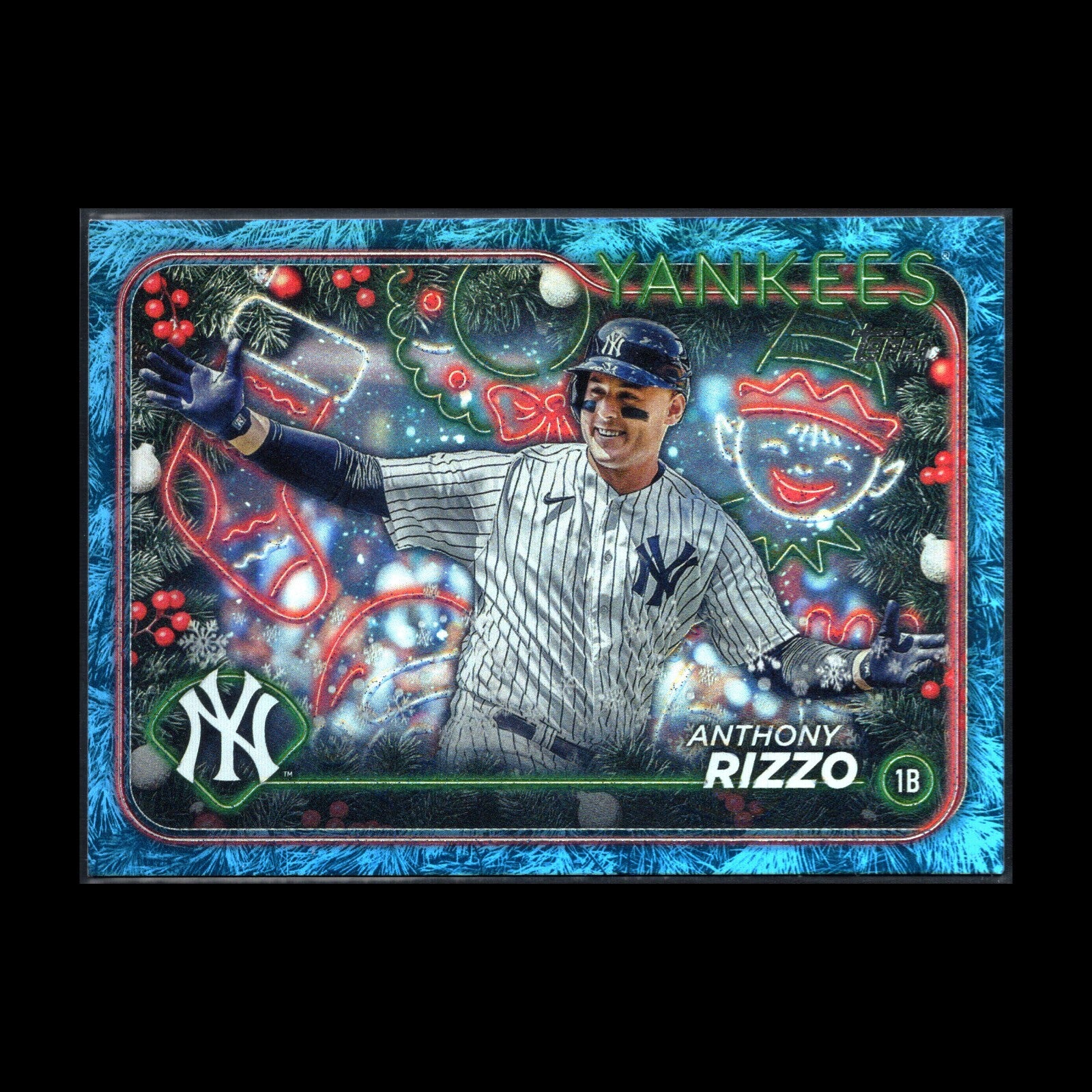 2024 Topps Holiday ANTHONY RIZZO #H28 Blue Metallic Holiday Tree