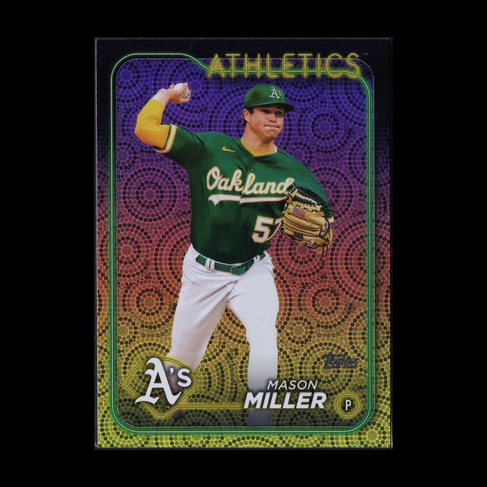 2024 Topps Series 2 MASON MILLER #427 Holiday Parallel - Oakland Athletics