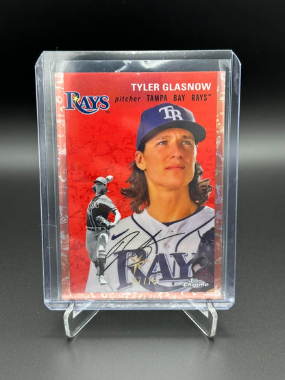 2023 Topps Chrome Platinum TYLER GLASNOW #338 Toile Cream/RoseGold Refractor /75