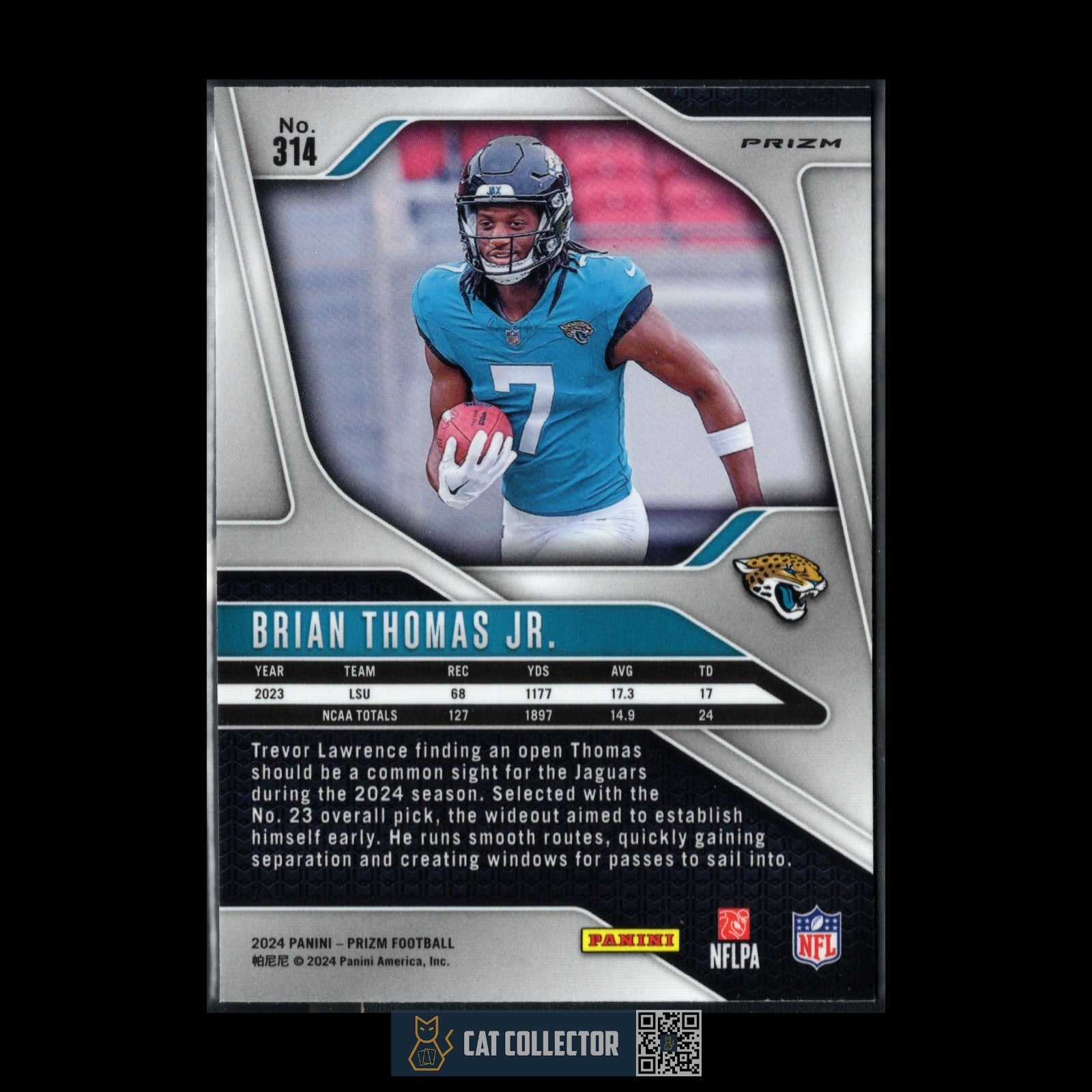 2024 Panini Prizm BRIAN THOMAS #314 Rookie RC Oranze Lazer - Jacksonville Jaguar