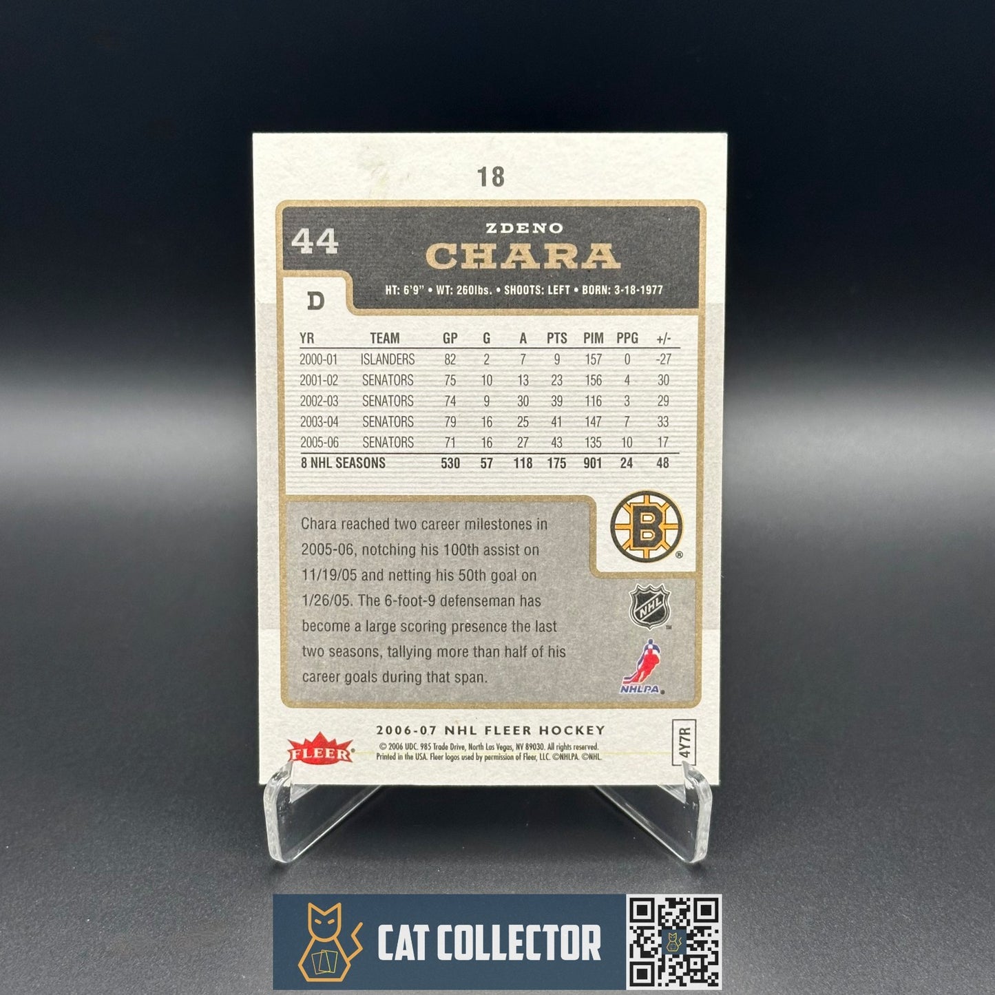 2006-07 Fleer Hockey ZDENO CHARA #18 Boston Bruins