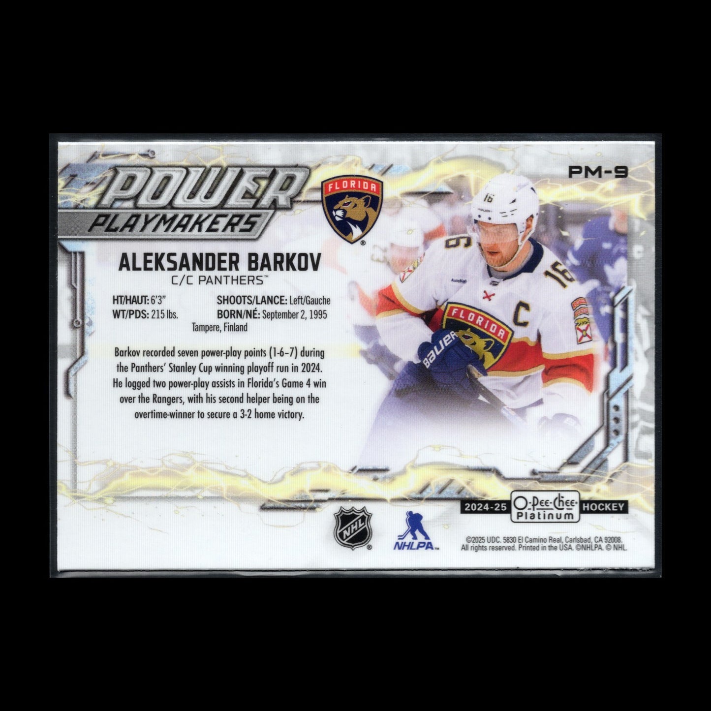 2024-25 O-Pee-Chee Platinum ALEKSANDER BARKOV #PM-9 Power Playmakers
