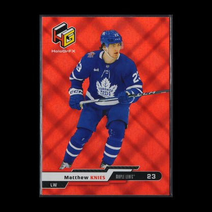 2023-24 UD Extended Series MATTHEW KNIES #HG-4 HoloGrFX Red Rookie RC