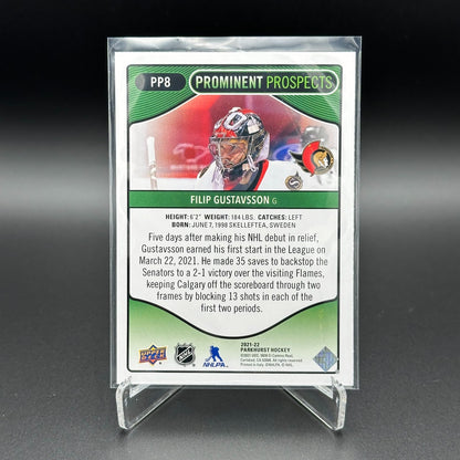 2021-22 UD Parkhurst FILIP GUSTAVSSON #PP8 Prominent Prospects Rookie RC