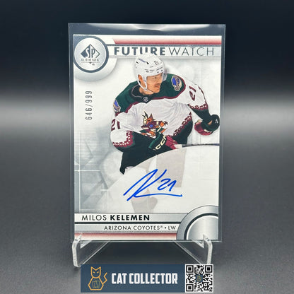 2023-24 UD SP Authentic MILOS KELEMEN #119 Future Watch AUTO Rookie RC /999