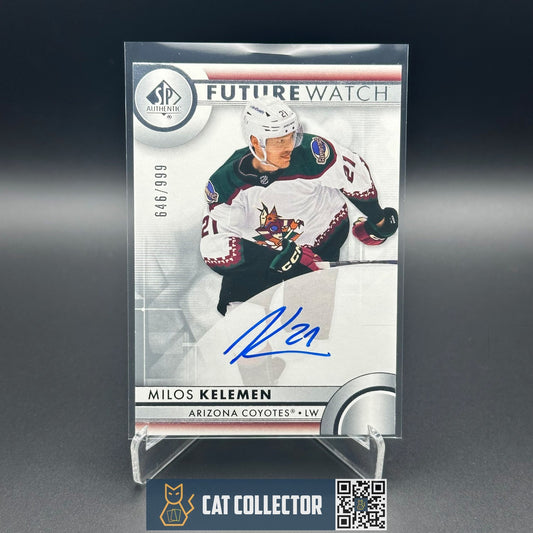 2023-24 UD SP Authentic MILOS KELEMEN #119 Future Watch AUTO Rookie RC /999