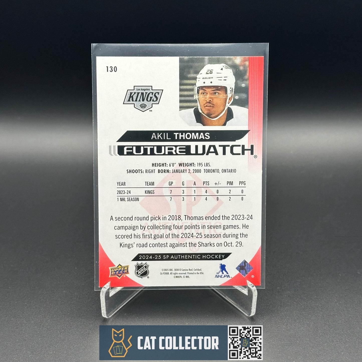 2024-25 UD SP Authentic AKIL THOMAS #130 Future Watch Limited Red RC