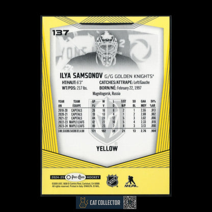 2024-25 O-Pee-Chee ILYA SAMSONOV #137 Yellow border - Toronto Maple Leafs