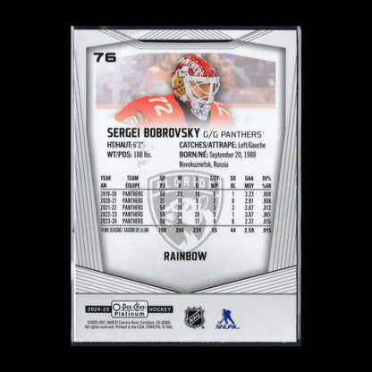 2024-25 O-Pee-Chee Platinum SERGEI BOBROVSKY #76 Rainbow - Florida Panthers