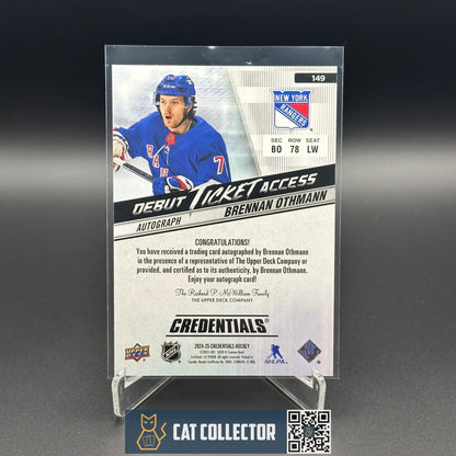 2024-25 UD Credentials BRENNAN OTHMANN #149 Debut Ticket Access AUTO /199