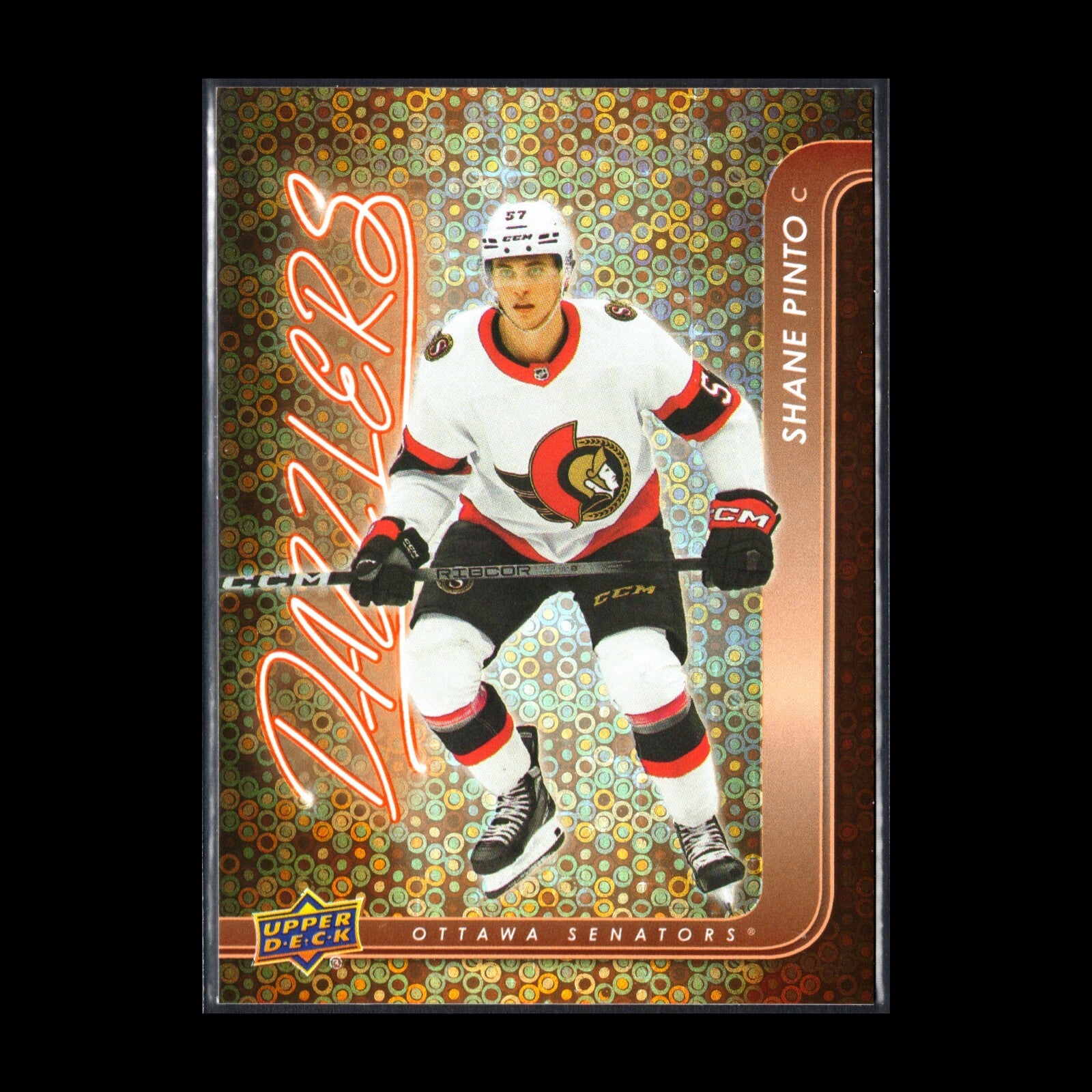 2024-25 UD Series 1 SHANE PINTO #DZ-24 Dazzlers Orange - Ottawa Senators