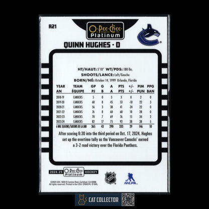 2024-25 O-Pee-Chee Platinum QUINN HUGHES #R21 Retro