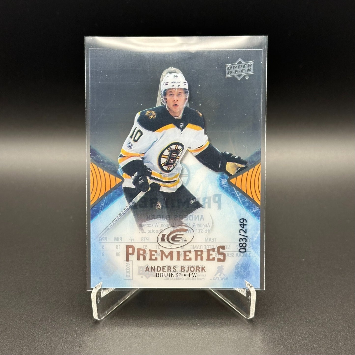 2017-18 UD Ice ANDERS BJORK #181 Ice Premieres Rookie RC /249 - Boston Bruins