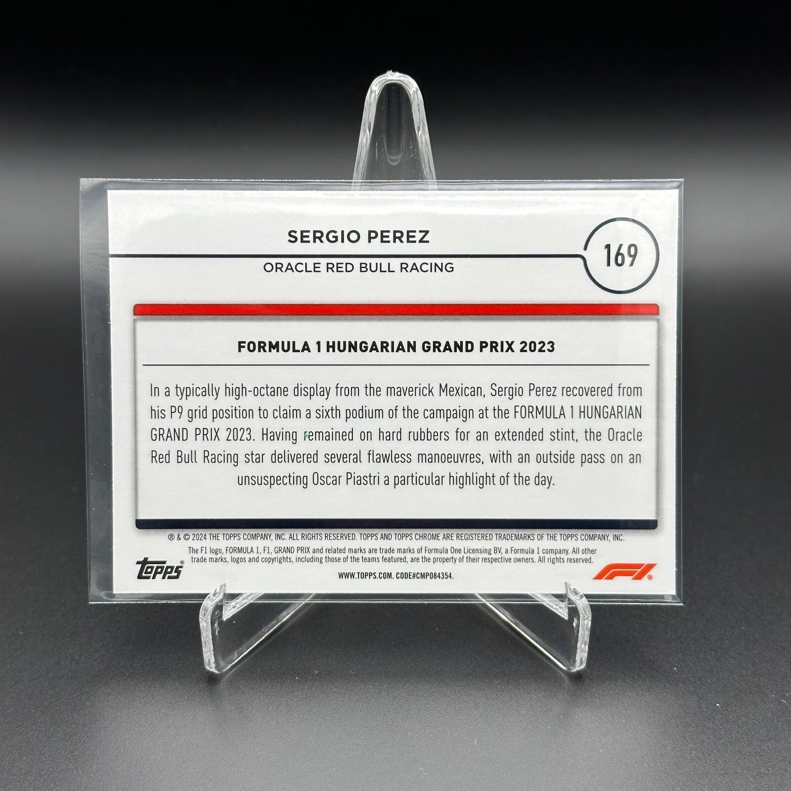 2024 Topps Chrome Formula 1 SERGIO PEREZ #169 Grand Prix Driver of the Day