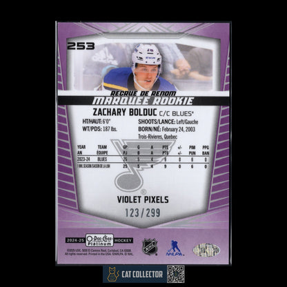 2024-25 O-Pee-Chee Platinum ZACHARY BOLDUC #253 Violet Pixels RC Rookie /299