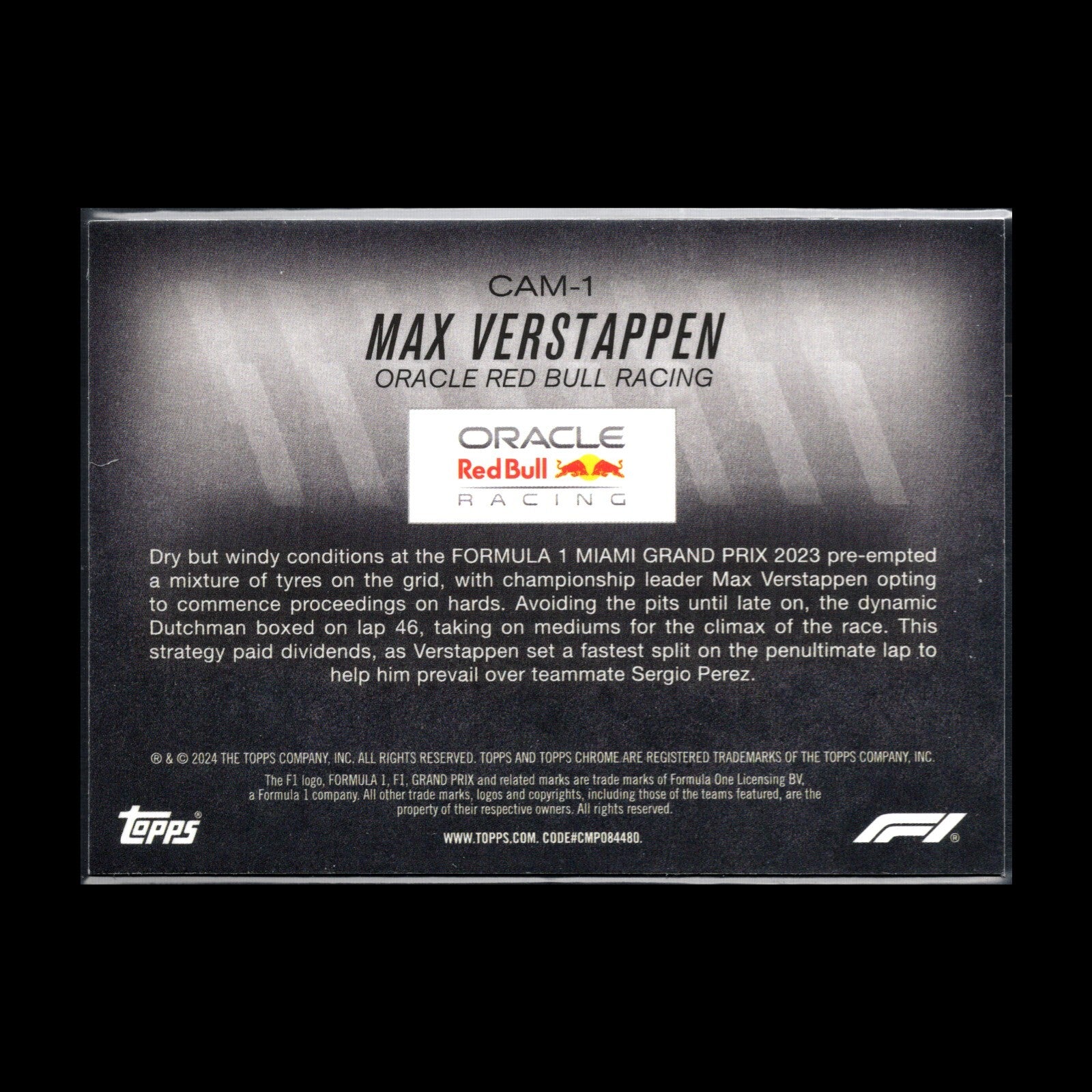 2024 Topps Chrome Formula 1 MAX VERSTAPPEN #CAM-1 Camber