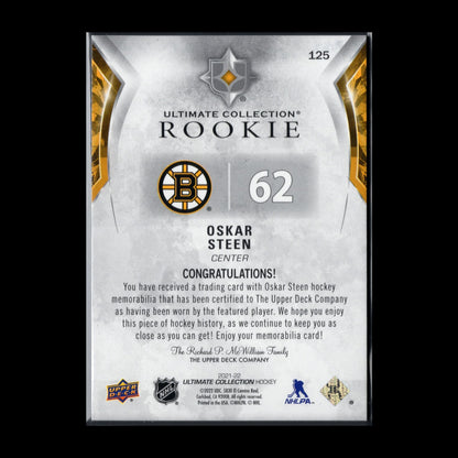 2021-22 UD Ultimate Collection OSKAR STEEN #125 Rookie Jersey RC /699