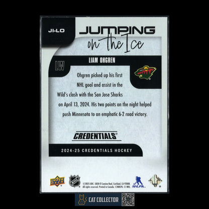 2024-25 UD Credentials LIAM OHGREN #JI-LO Jumping on the ice