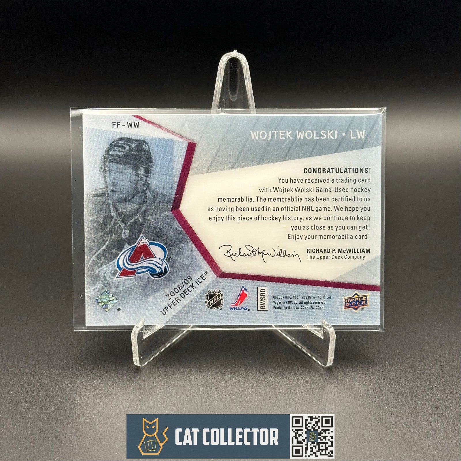 2008-09 UD Ice WOJTEK WOLSKI #FF-WW Frozen Fabrics /100 Jersey