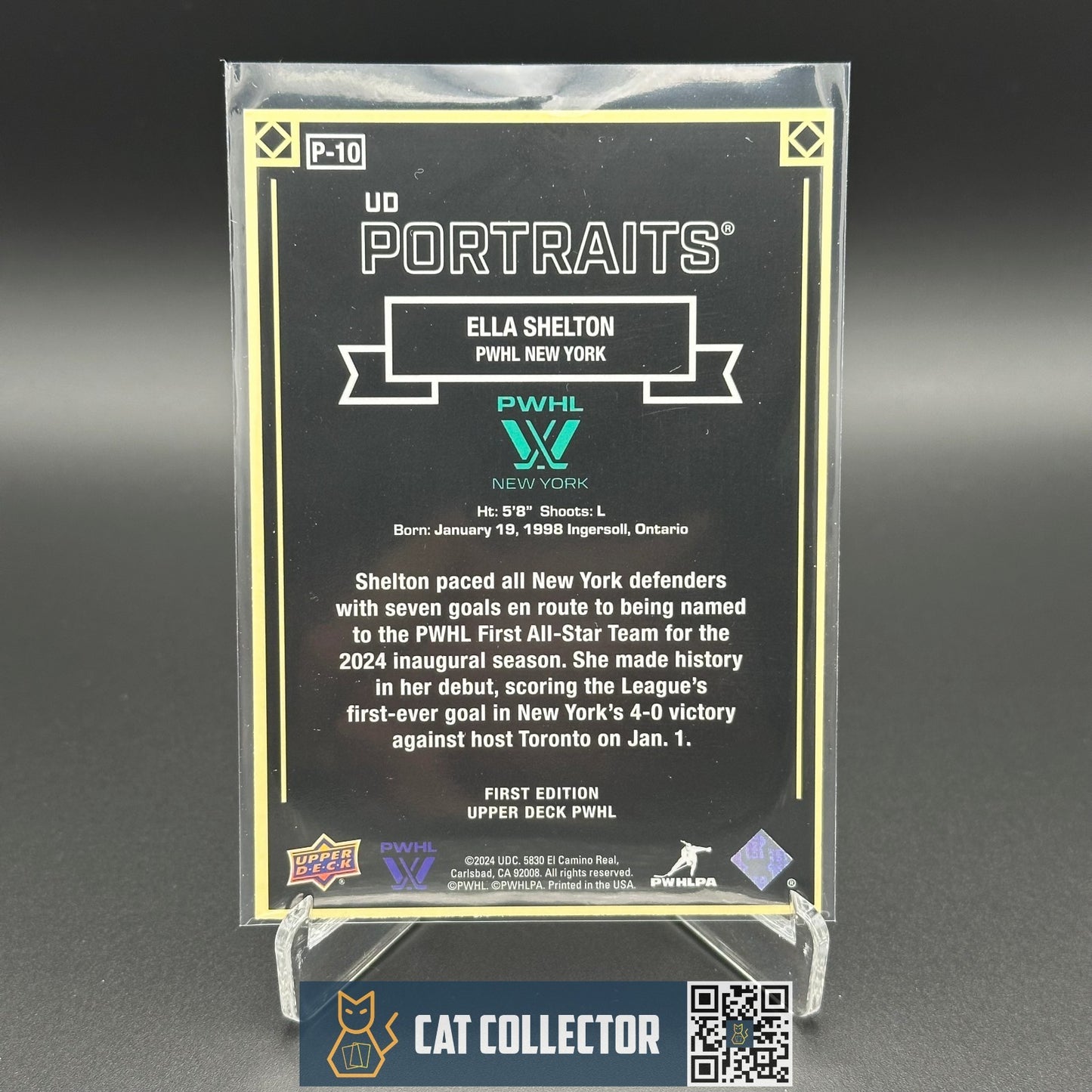 2024-25 UD PWHL ELLA SHELTON #P-10 UD Portraits New York Sirens -  1st Edition