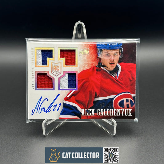 2013-14 Panini Prime ALEX GALCHENYUK #117 Quad Holo Silver RC /50 Auto Patch
