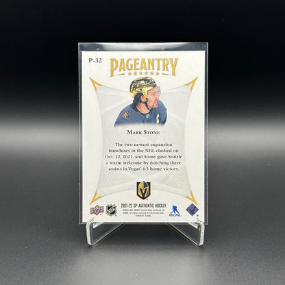 2021-22 UD SP Authentic MARK STONE #P-32 Pageantry - Vegas Golden Knights
