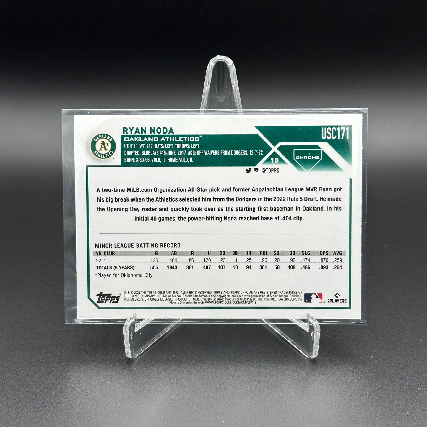 2023 Topps Chrome Updated Series RYAN NODA #USC171 Rookie RC