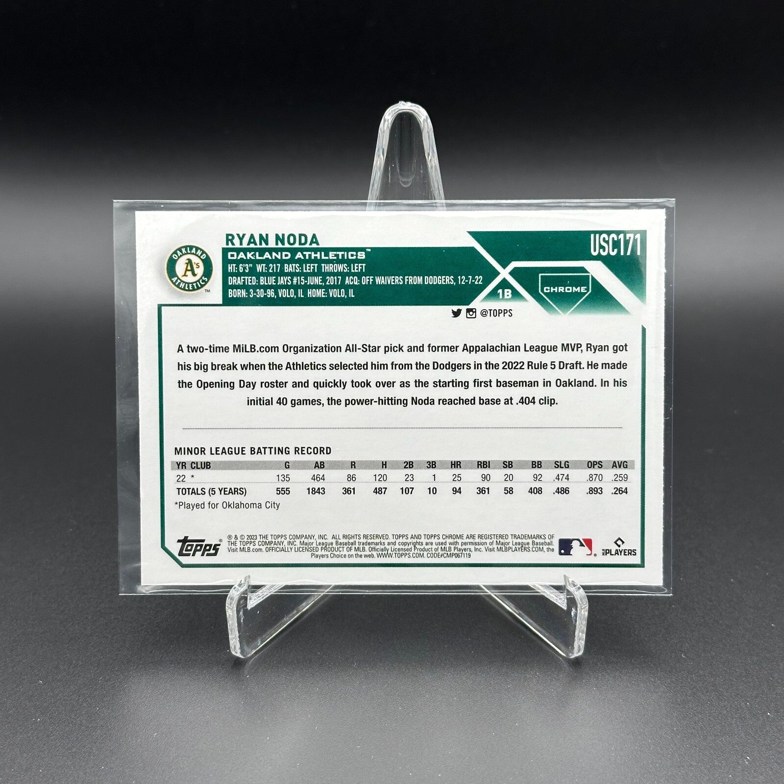 2023 Topps Chrome Updated Series RYAN NODA #USC171 Rookie RC