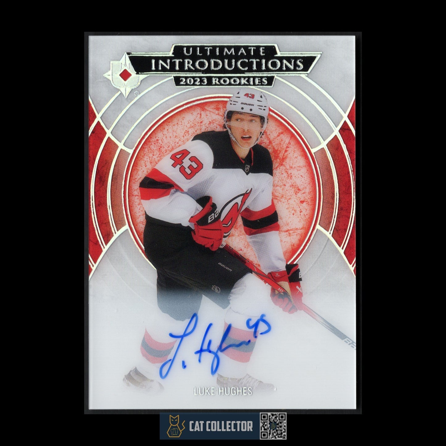 2023-24 UD Ultimate Collection LUKE HUGHES #UI-90 Introductions Auto SSP Rookie