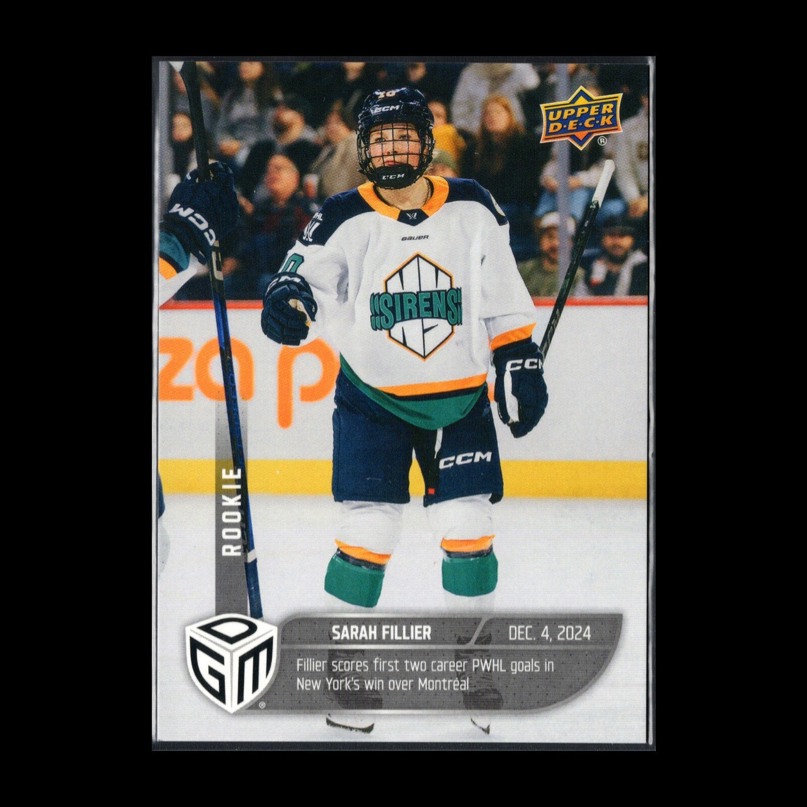 2024-25 UD PWHL Game Dated Moments SARAH FILLIER #5 Rookie RC - ONLINE EXCUSIVE!