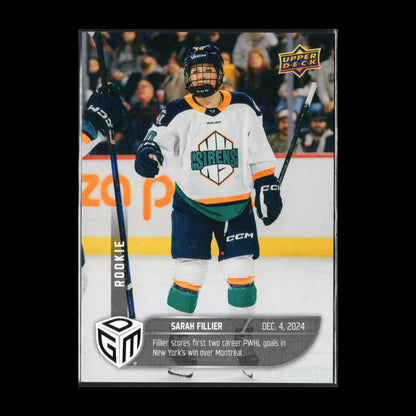2024-25 UD PWHL Game Dated Moments SARAH FILLIER #5 Rookie RC - ONLINE EXCUSIVE!