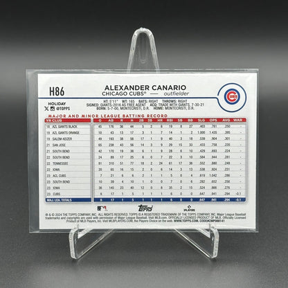2024 Topps Holiday ALEXANDER CANARIO #H86 RC - Chicago Cubs