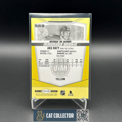 2024-25 O-Pee-Chee Hockey AKU RATY #569 Marquee Rookie Yellow border parallel RC