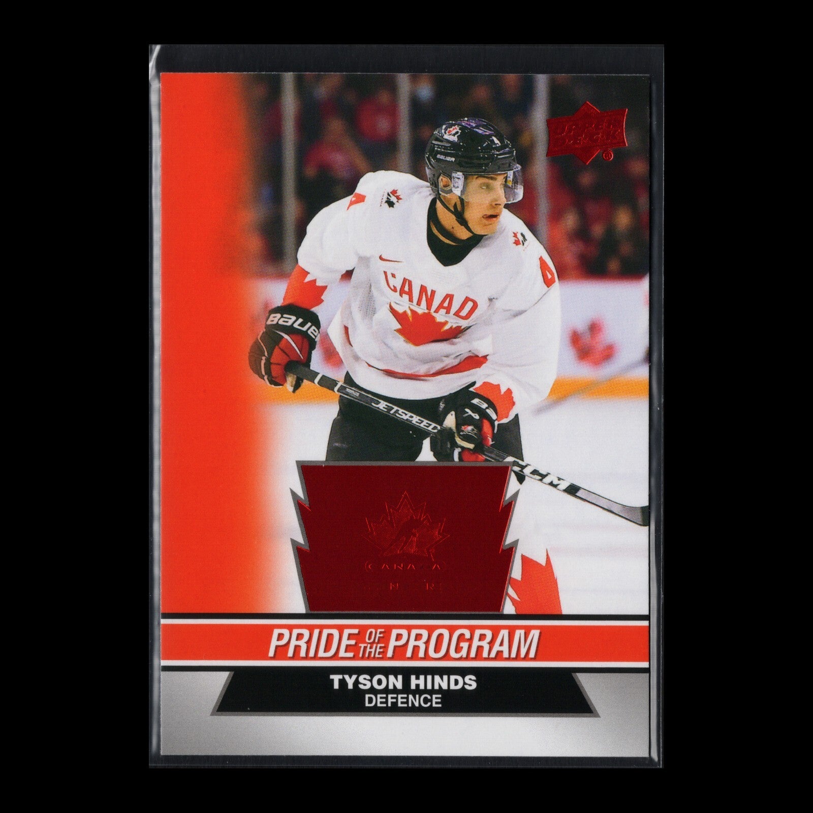 2023 Upper Deck Team Canada Juniors TYSON HINDS #64 Pride of the program Red