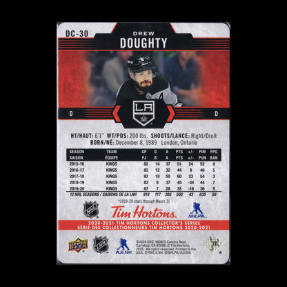 2020-21 UD Tim Hortons DREW DOUGHTY #DC-30 Red Die Cut - Los Angeles Kings