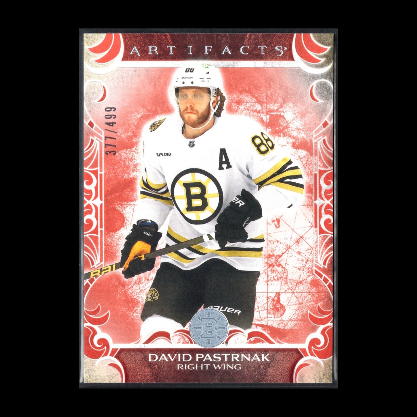 2024-25 UD Artifacts DAVID PASTRNAK #81 Ruby /499 - Boston Bruins