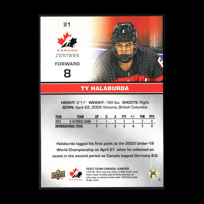 2023 Upper Deck Team Canada Juniors TY HALABURDA #21
